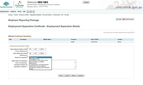 Printable Separation Certificate Centrelink