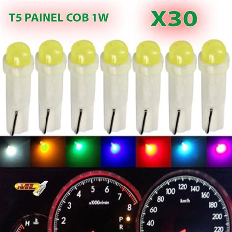 Kit 30 Lampada Painel T5 1 Led Cob 1w Fusca Kombi Uno Civic