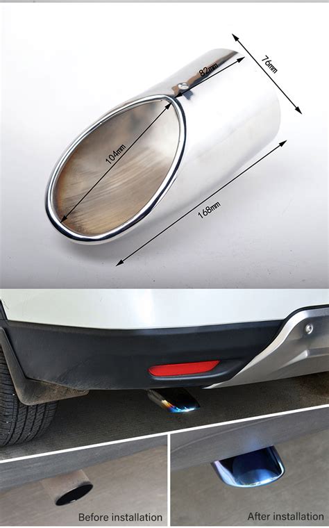 Customized Color Stainless Steel Car Exhaust Tail Pipes Performance Exhaust Pipe Tips For ...