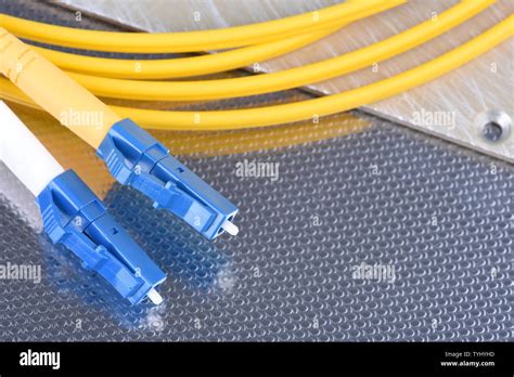 Fiber Optic Patch Cord Cable For Telecommunication Network Stock Photo