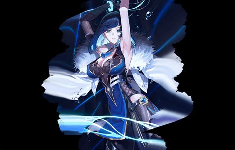 Обои girl hot blue anime pretty babe armpit tight на телефон и рабочий стол раздел