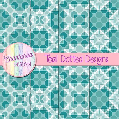 digital papers featuring teal dotted designs