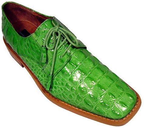 Giorgio Brutini Lime Green Alligator Print Genuine Leather Shoes 157675