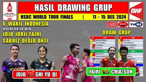 Hasil Drawing Bwf World Tour Finals Live Tvri Wakil Indonesia