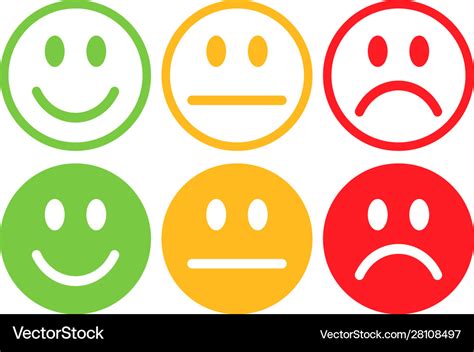 Happy unhappy-emoji-color Royalty Free Vector Image