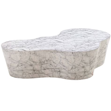 Slab Coffee Table, Faux White Marble – High Fashion Home