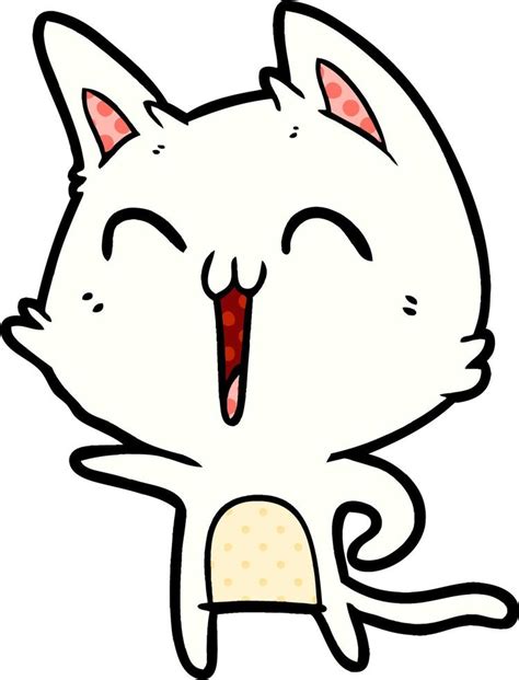 Gato Feliz De Dibujos Animados 12419221 Vector En Vecteezy