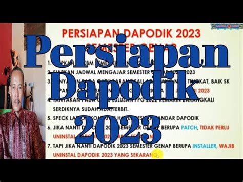 Persiapan Dapodik 2023 Semester Genap YouTube