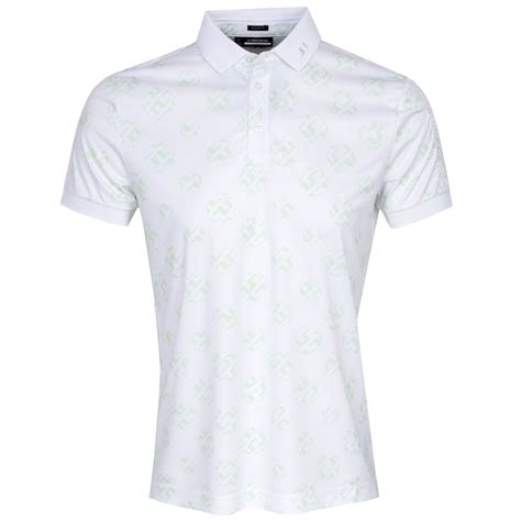 J Lindeberg Tour Tech Print Polo Shirt White Sphere Dot Scottsdale Golf