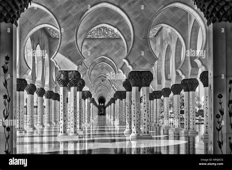 Sheikh Zayed Grand Mosque Scheich Zayid Moschee Abu Dhabi Stock Photo