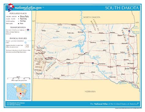 Large detailed map of South Dakota state | South Dakota state | USA ...