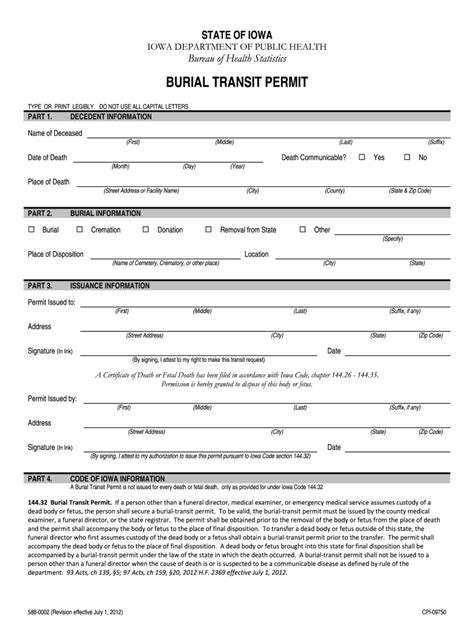 California Burial Permit Pdf Fill Online Printable Fillable Blank