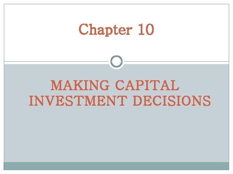 Chapter 10 Making Capital Investment Decisions Relevant Cash