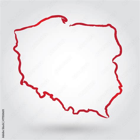 Mapa Konturowa Polski Polska Stock Vector Adobe Stock Porn Sex Picture