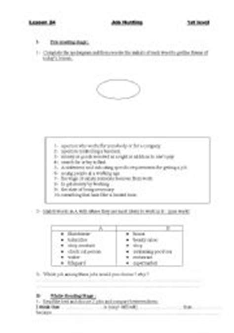 Job Hunting Esl Worksheet By Catherine Shutik