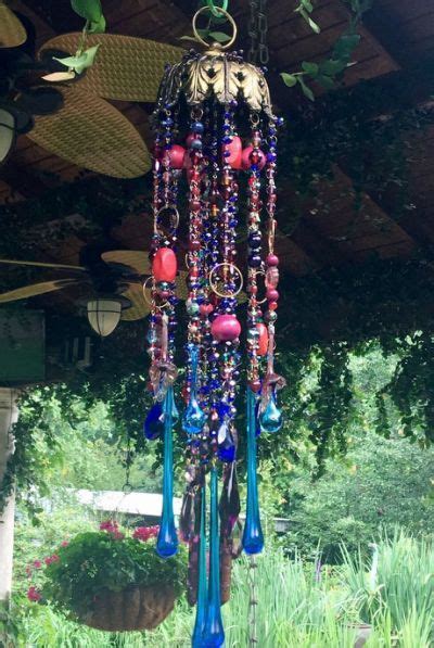 Crystal Wind Chimes Prisms Boho Vibe Rare Antique Rosettes Wooden