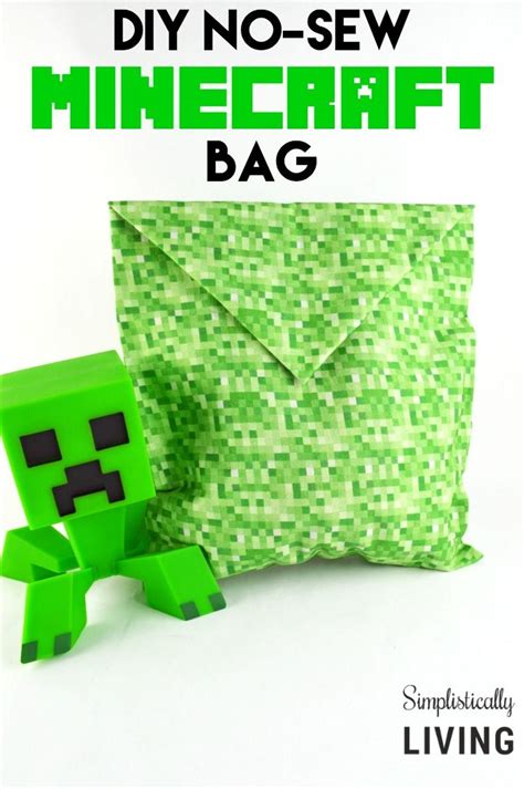 Diy No Sew Minecraft Creeper Bag Minecraft Crafts Easy Minecraft Diy