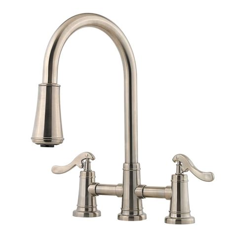 Pfister Ashfield 2 Handle Kitchen Pulldown Faucet In Stainless Steel The Home Depot Canada