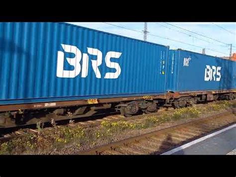 Br Durchfahrt Im Bahnhof Stendal Mit Vollem Container Zug Am