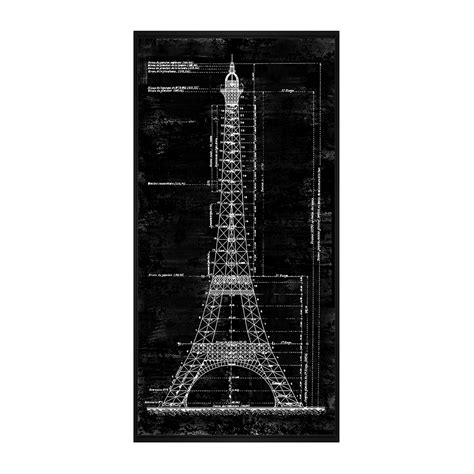 Eiffel Tower // Architectural Drawing (13.75"W x 25.75"H x 1.5"D ...