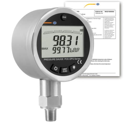 Pressure Indicator PCE DPG 100 ICA Incl ISO Calibration Certificate