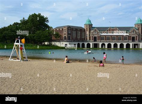 The Inland Lagoon Beach And Historic Boathouse In Chicagos West Side