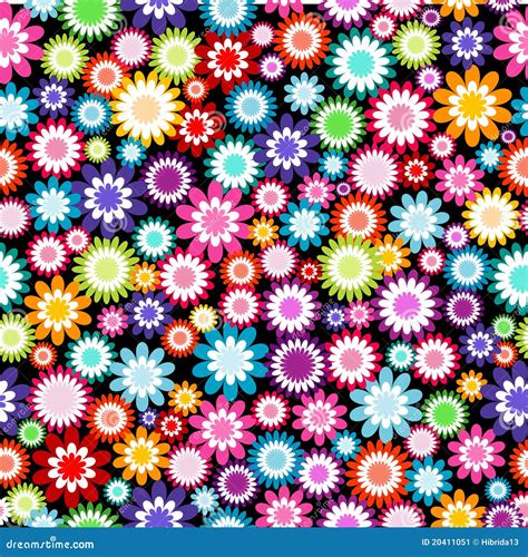 Pattern With Multicolored Flowers Stock Vector Illustration Of