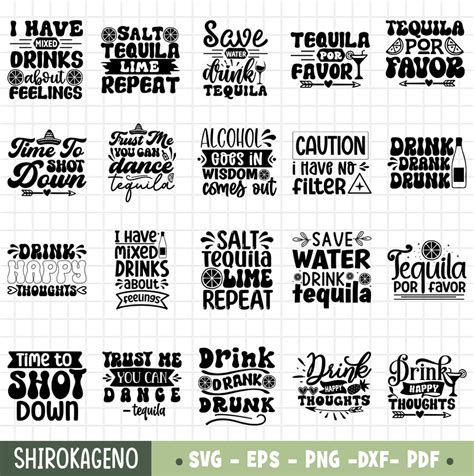 Shot Glass Quotes Svg Bundle Shot Svg Shot Glass Wrap Svg Tequila Svg Funny Drinking Svg