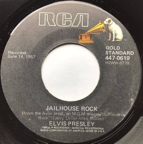 Elvis Presley Jailhouse Rock Treat Me Nice Vg Rock And Roll Rca 447