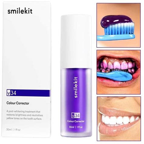 SMILEKIT™ New V34 Series Toothpaste Purple Color Corrector – TruTrendy ...