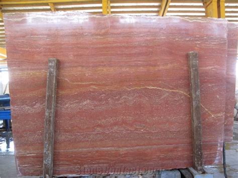 Red Travertine Vein Cut Slab Iran Red Travertine From Iran