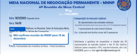 Mgi Confirma Reuni O Da Mnnp Para De Dezembro Assufsm