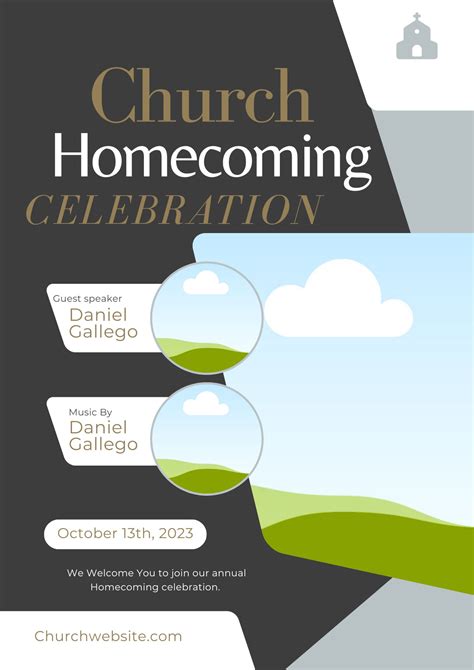 Church Homecoming Flyer Mockup Template Editable Template Comes In 3