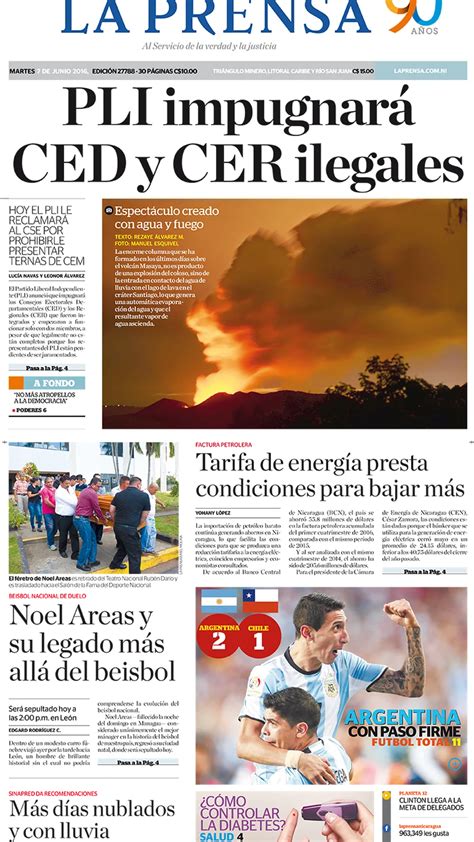 La Prensa Nicaragua Martes 7 De Junio De 2016 Infobae