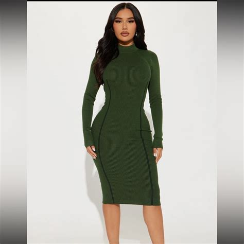 Fashion Nova Dresses Hunter Green Midi Dress Poshmark