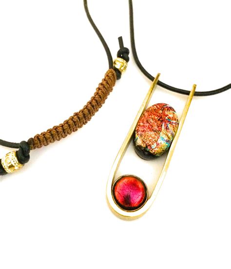 Beautiful Dichroic Glass In Red And Gold Set In A Unique Handcrafted