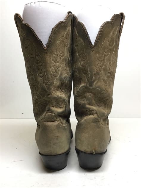 Vtg Womens Ariat Ats Snip Toe Cowboy Leather Brown Boots Size B Ebay