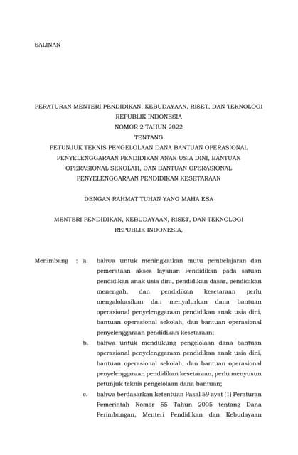 Juknis Bos 2022 Pdf