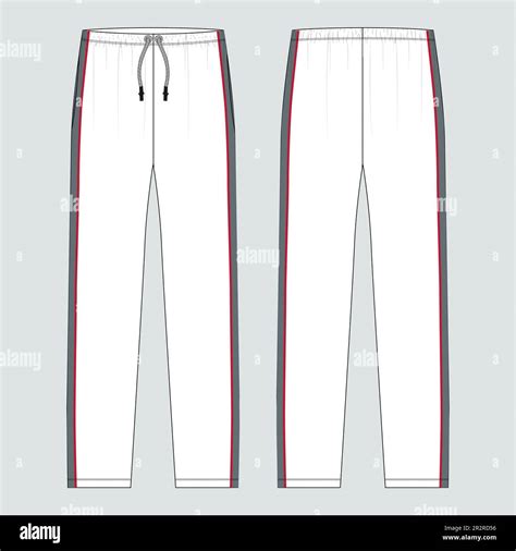 Sports Jersey Pant Technical Fashion Flat Sketch Vector Illustration