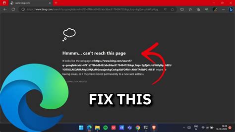 How To Fix Hmmm Can T Reach This Page On Microsoft Edge Browser