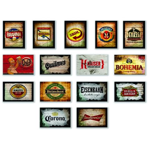 Quadros Decorativos Placa Tema Cerveja Lote 01 Beer Bar Boteco Bebidas