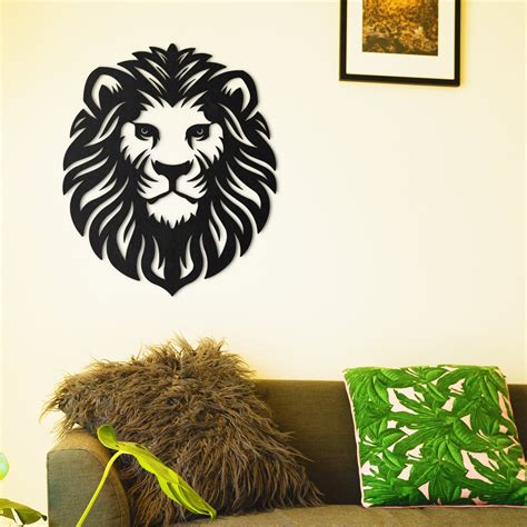 Metal Lion Head Wall Art Metal Wall Decor Metal Garden Etsy