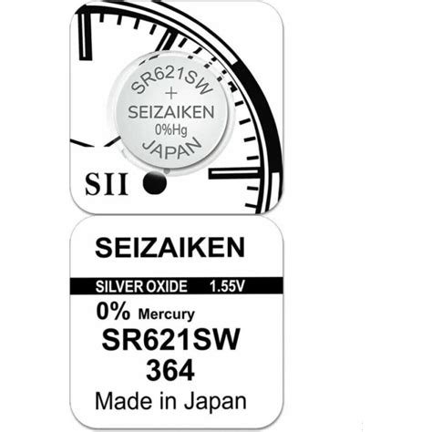 10 SEIKO SEIZAIKEN WATCH BATTERIES 364 SR621SW SR60 SILVER OXIDE 1 55V