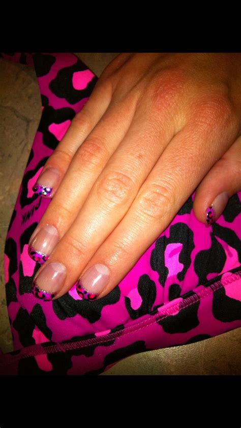 Pink Cheetah Tips Nails Done By Jessica Cosner How To Do Nails Nail