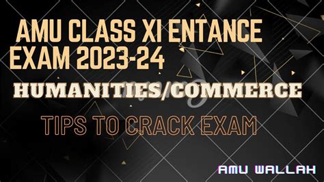 Amu Class Th Entrance Exam Humanities Commerce Tips To