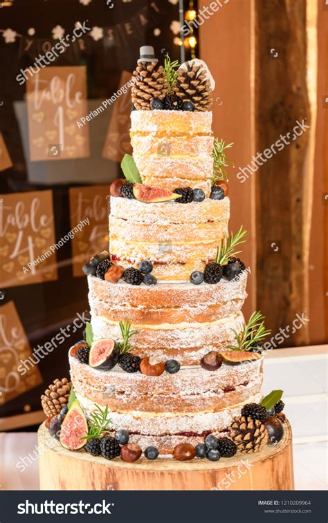 Naked Wedding Cake Stock Photo 1210209964 Shutterstock