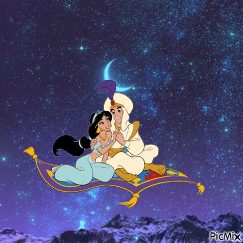 Aladdin and Jasmine carpet ride - Free animated GIF - PicMix