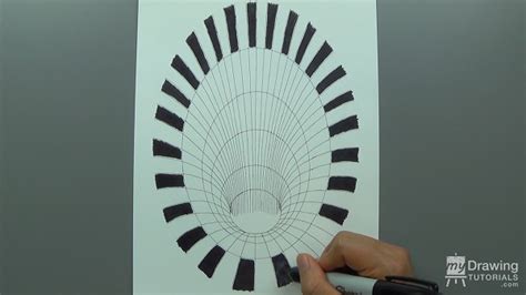 How To Draw A 3D Hole Optical Illusion | My Drawing Tutorials