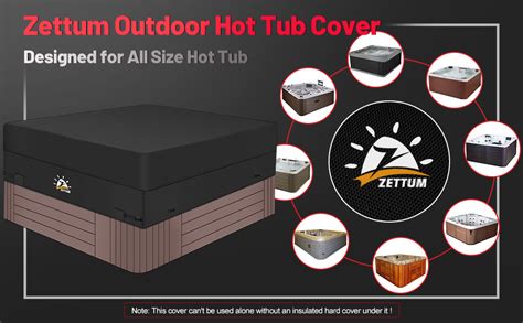 Amazon Zettum Hot Tub Cover 600D Spa Cover Protector Waterproof Heavy Duty Outdoor
