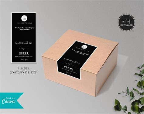 Editable Box Label Template Box Label Sticker Branded Etsy